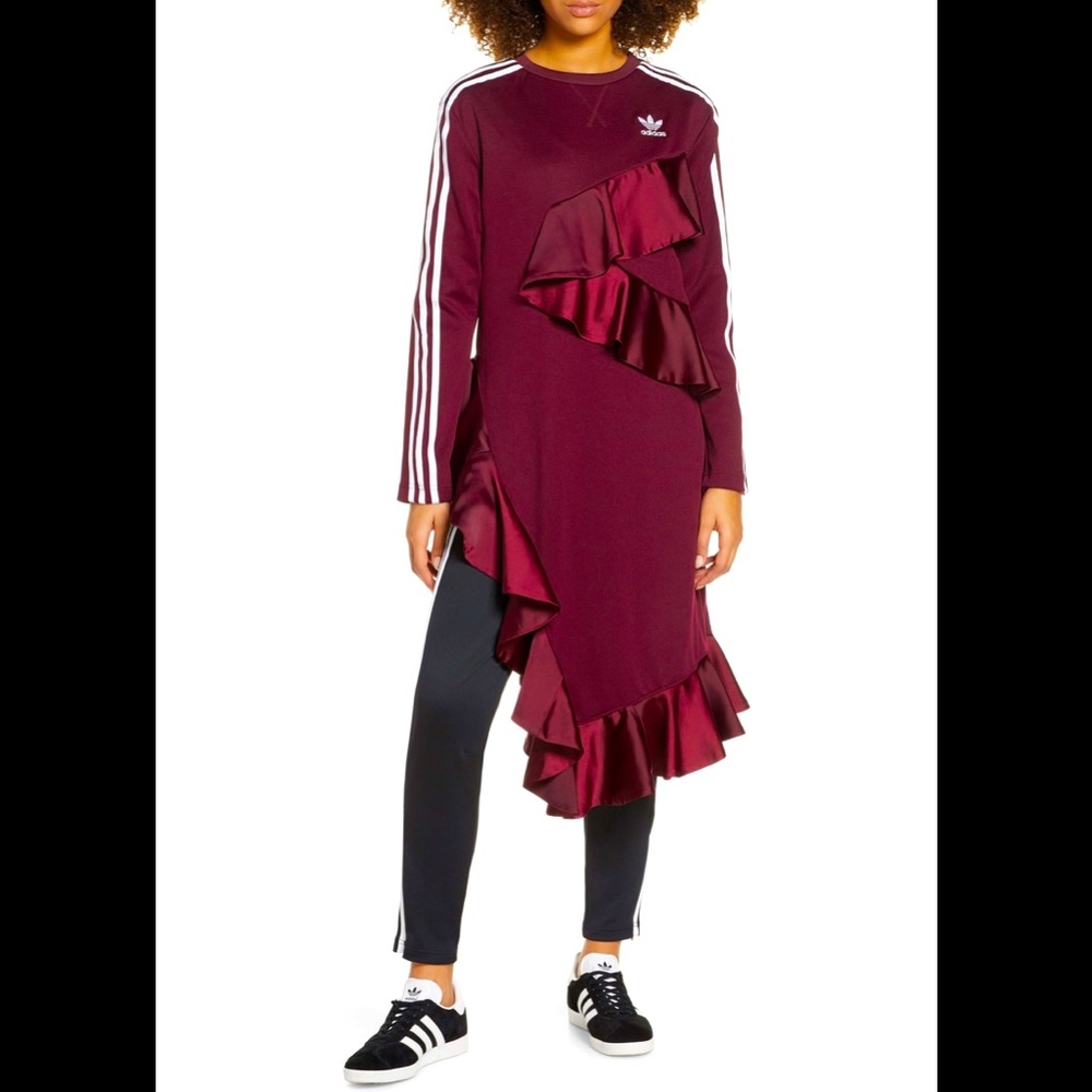 😍Adidas Rare Long Ruffle Dress😍